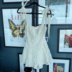 Elegant White Lace Romper